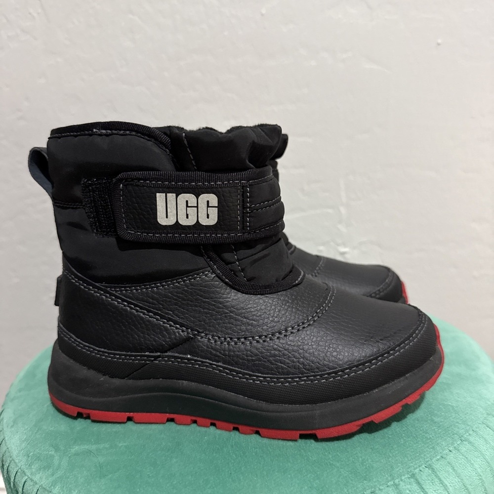 UGG Taney Weather Black Red Waterproof Toddler Boots Size 12 1122399T